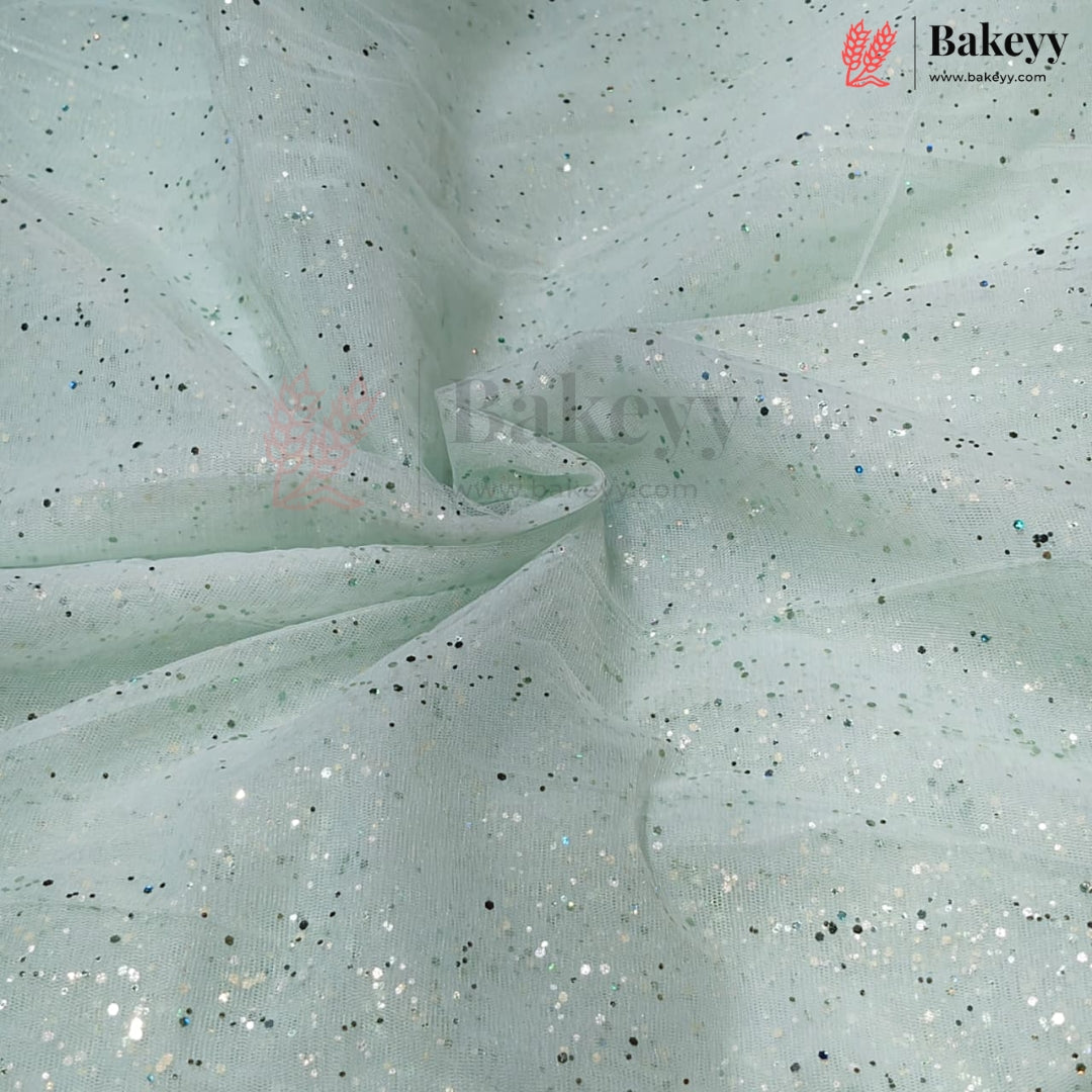 Korean Decorative Mesh Fabric with 10 & 25 Meter | Glitter Speckled Net Fabric for Crafting & Decoration |