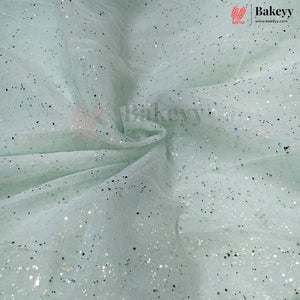 Korean Decorative Mesh Fabric with 10 & 25 Meter | Glitter Speckled Net Fabric for Crafting & Decoration |