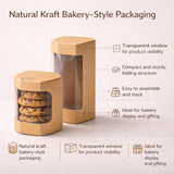 Kraft Window Cookie Box | Clear Display Bakery Cookie Packaging Box | 2 Sizes Available | Pack of