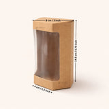Kraft Window Cookie Box | Clear Display Bakery Cookie Packaging Box | 2 Sizes Available | Pack of
