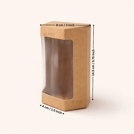 Kraft Window Cookie Box | Clear Display Bakery Cookie Packaging Box | 2 Sizes Available | Pack of