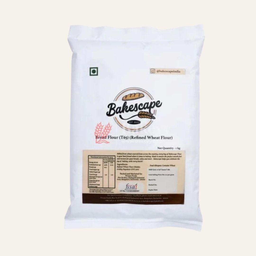 Bakescape T65 Bread Flour 1 KG | Unbleached, High Protein Content for Perfect Breads, Buns, Bagels, Baguettes, Sourdoughs, Artisanal Breads, Focaccia, Brioche - Bakeyy.com - India - Bakescape T65 Bread Flour 1 KG | Unbleached, High Protein Content for Perfect Breads, Buns, Bagels, Baguettes, Sourdoughs, Artisanal Breads, Focaccia, Brioche - Default Title