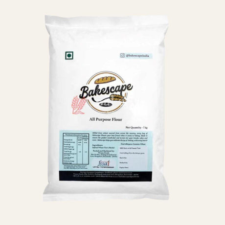 Bakescape All-Purpose Flour 1 KG | Your Essential Partner for Perfect Baking Creations | Versatile Culinary Delights for Bakers & Homemakers - Bakeyy.com - India - Bakescape All-Purpose Flour 1 KG | Your Essential Partner for Perfect Baking Creations | Versatile Culinary Delights for Bakers & Homemakers - Default Title