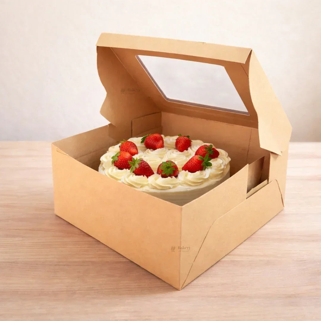 Kraft_Cake_Box_with_square_Window_Top_7 - Bakeyy.com