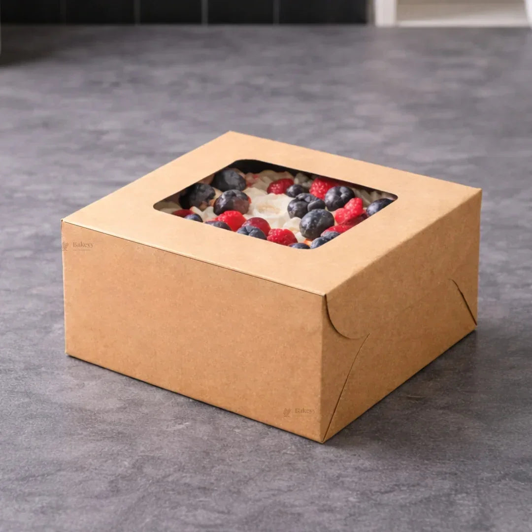 Kraft_Cake_Box_with_square_Window_Top_8 - Bakeyy.com
