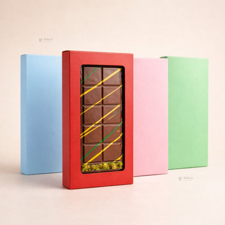 Kunafa Chocolate Box with Window | Premium Bar Packaging Box | Multiple Colors Available | Pack of 25