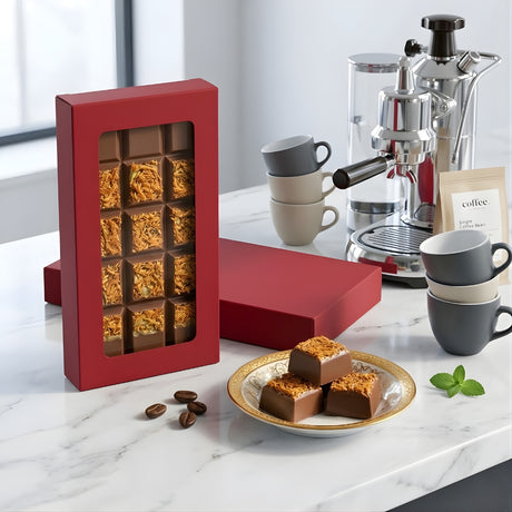 Kunafa Chocolate Box with Window | Premium Bar Packaging Box | Multiple Colors Available | Pack of 25