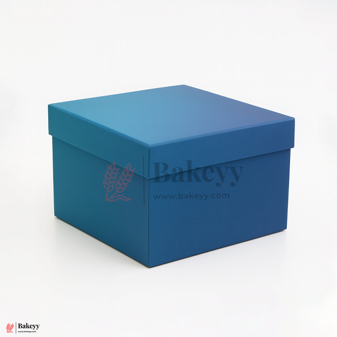 25x25x10 cm | Large Premium Royal Blue Glitter Finish Rigid Hamper Box| Pack Of 1