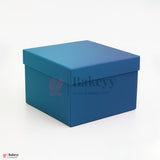 25x25x10 cm | Large Premium Royal Blue Glitter Finish Rigid Hamper Box| Pack Of 1