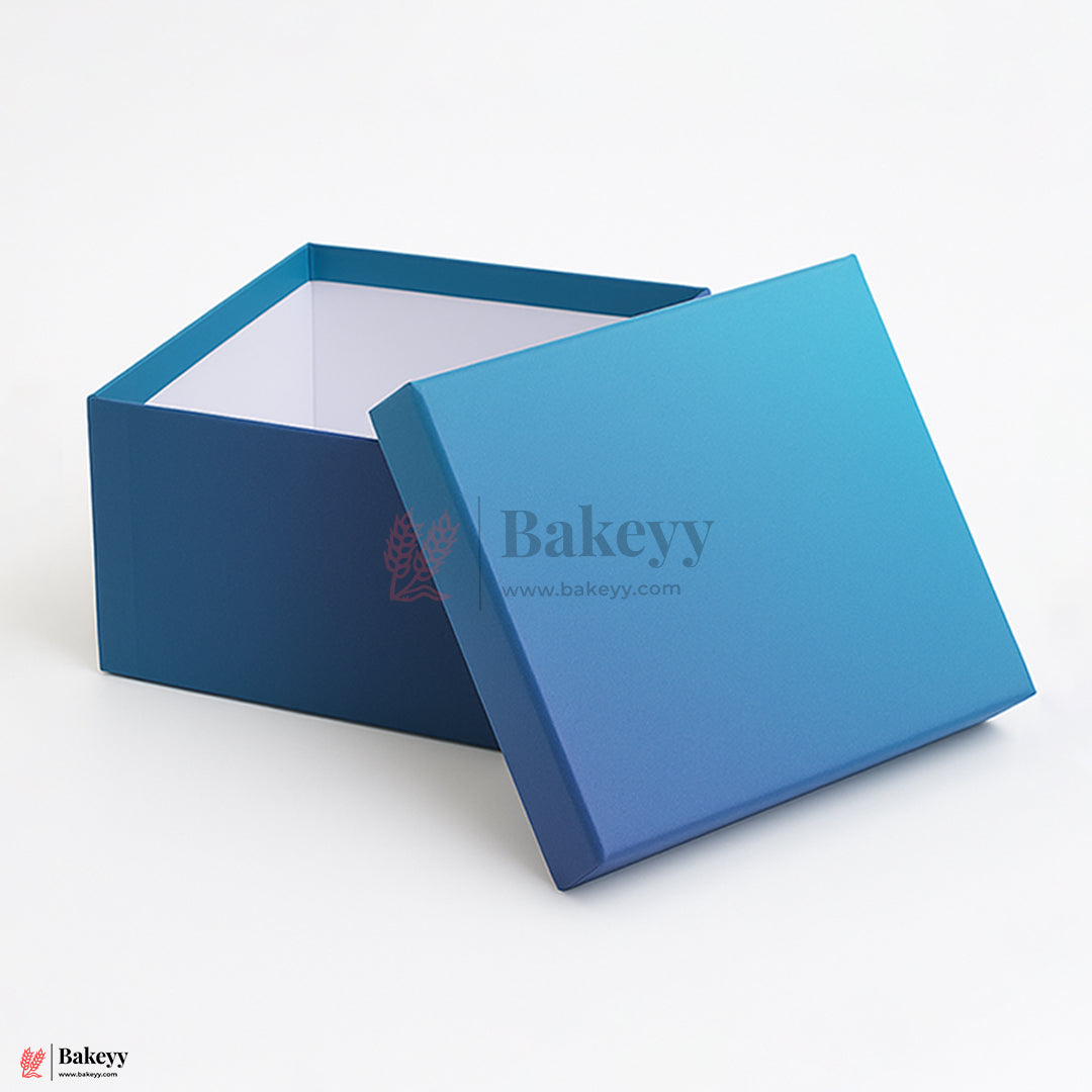 25x25x10 cm | Large Premium Royal Blue Glitter Finish Rigid Hamper Box| Pack Of 1