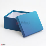 25x25x10 cm | Large Premium Royal Blue Glitter Finish Rigid Hamper Box| Pack Of 1