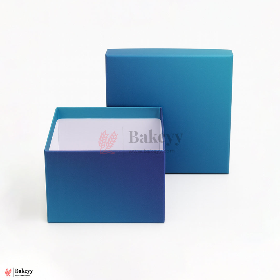 25x25x10 cm | Large Premium Royal Blue Glitter Finish Rigid Hamper Box| Pack Of 1