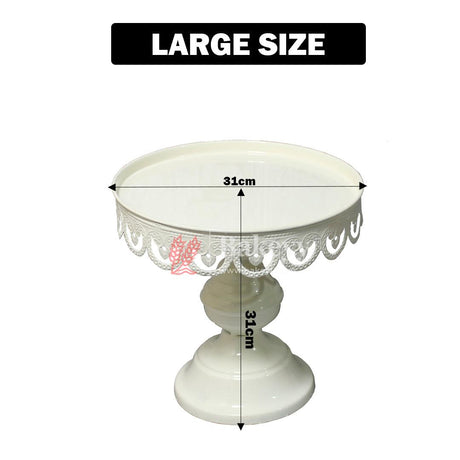 Elegant Ivory Cake Stand With Decorative Trim | Perfect For Celebrations - Bakeyy.com - India - Elegant Ivory Cake Stand With Decorative Trim | Perfect For Celebrations - Large