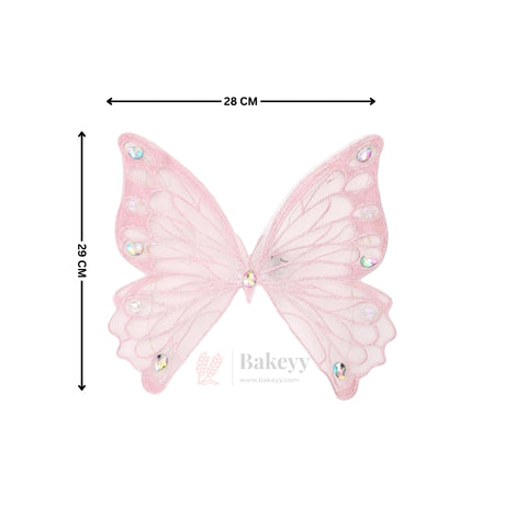 LED Fairy Butterfly Wings with Wand – Dual Color Set (Pink & White) | Pack of 1