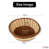 Round Handwoven Natural Rattan Basket| Wicker basket – Rustic Decorative Storage | Natural Finish - Bakeyy.com - India - Round Handwoven Natural Rattan Basket| Wicker basket – Rustic Decorative Storage | Natural Finish - Large