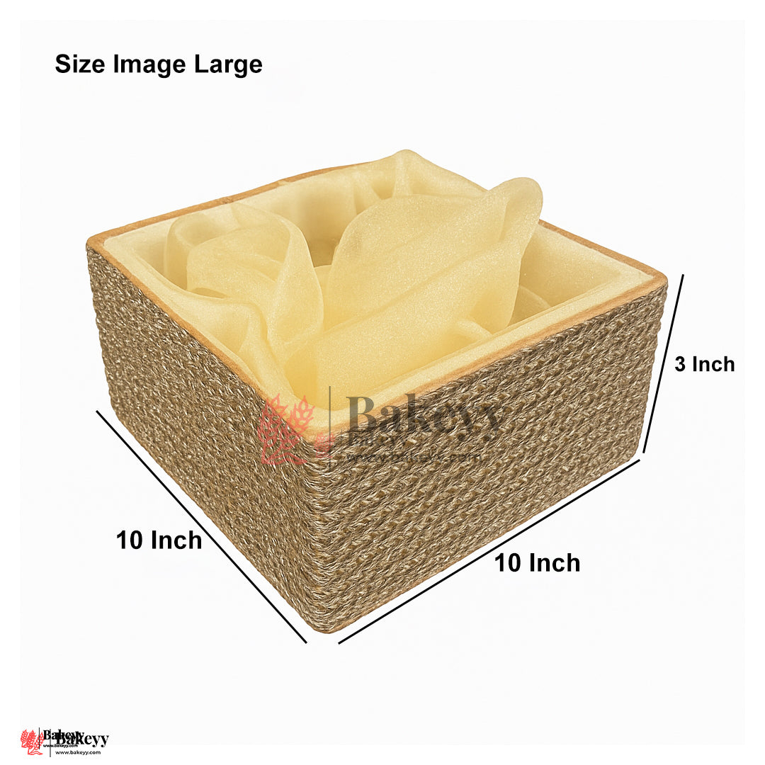 10x10x3 Inch | Golden Diamond Mesh Gift Box with Net  – Premium Return Gift Packaging | Pack  of 1