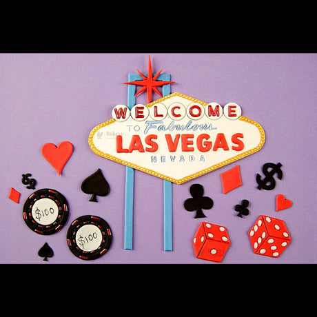 Las Vegas Theme Cookie Cutter & Embosser Set | Casino & Sign Inspired Collection | Pack of 1
