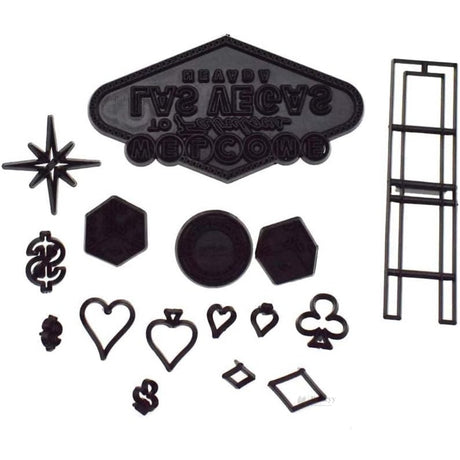 Las Vegas Theme Cookie Cutter & Embosser Set | Casino & Sign Inspired Collection | Pack of 1