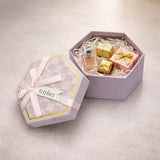 Lavender Hexagon Gift Box with Ribbon | Luxury Rigid Hamper & Chocolate Packaging Box | Available in 3 Sizes | Pack of 1
