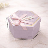 Lavender Hexagon Gift Box with Ribbon | Luxury Rigid Hamper & Chocolate Packaging Box | Available in 3 Sizes | Pack of 1