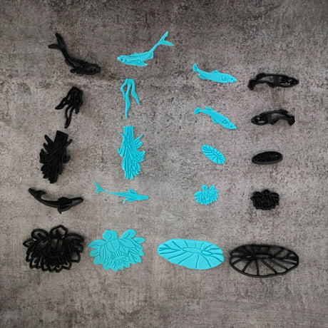 Lotus Pond Theme Cookie Cutter Set | Floral & Koi Inspired Collection | Pack of 1