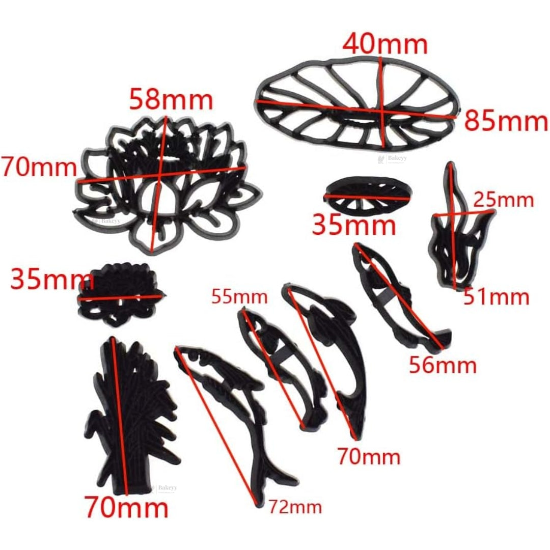 Lotus Pond Theme Cookie Cutter Set | Floral & Koi Inspired Collection | Pack of 1