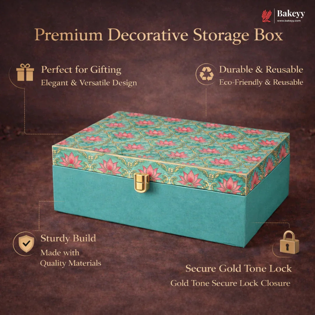 Lotus_Rectangular_Hamper_Box_Luxury_Storage_Box_5 - Bakeyy.com