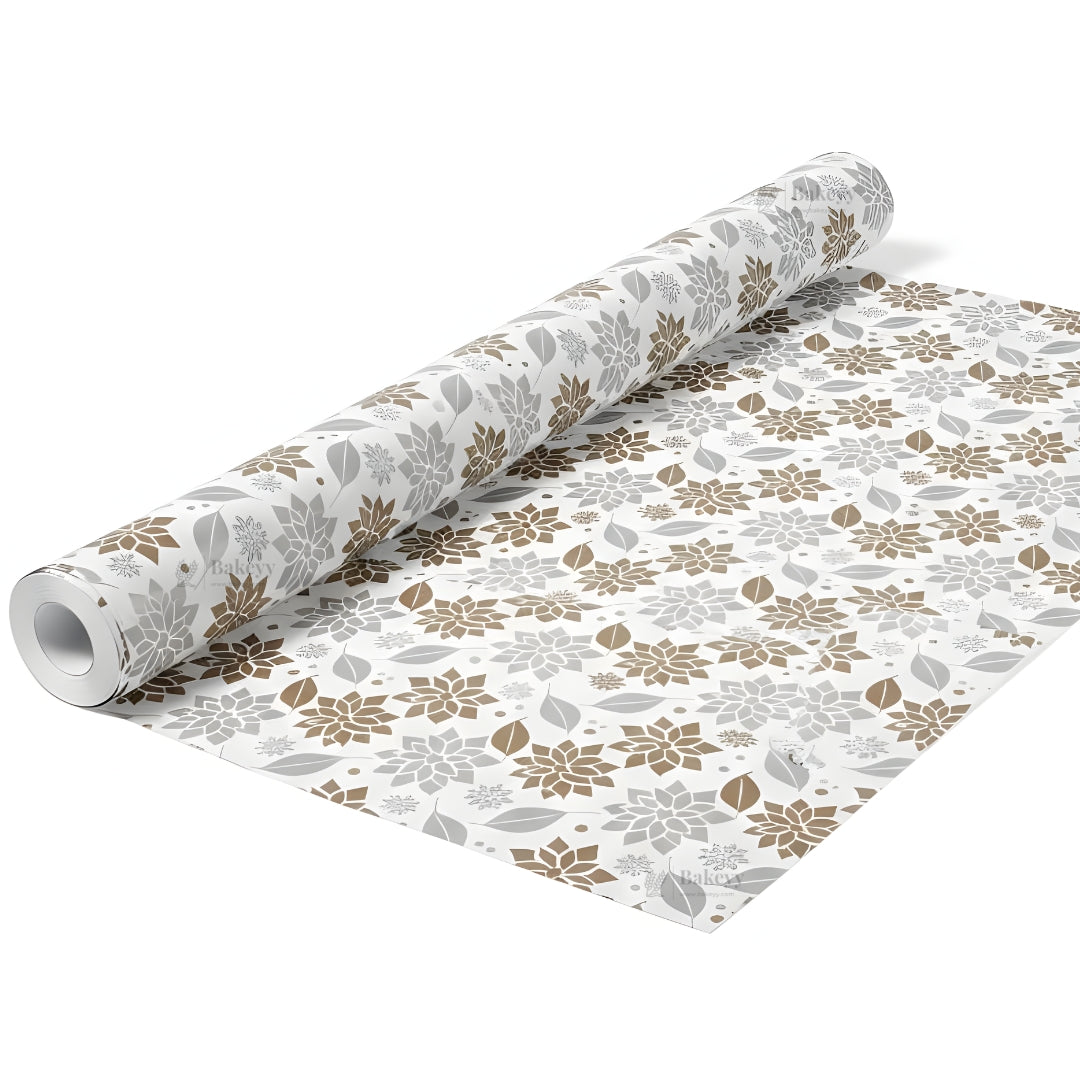 Luxury Gold & Silver Wrapping Paper Sheets | Floral Printed Wrapping Sheet for Premium Gifting & Hampers | Multiple Designs Available | Pack of 25 Sheets