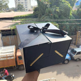 Luxury Black Multi-Compartment Gift Box with Ribbon Closure | Pack of 1
