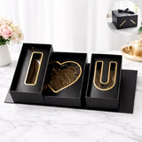 Luxury Black Multi-Compartment Gift Box with Ribbon Closure | Pack of 1