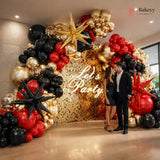 Luxury Black Red Gold Balloon Arch Kit for Party Decoration