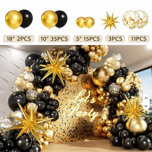 Premium color combination for luxury celebrations
Multiple balloon sizes for layered and professional styling
Suitable for arches, garlands, backdrops, and wall decor
Ideal for birthdays, anniversaries, proposals, and parties
Suitable for home and event setups