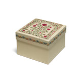8x8x4 Inch | Medium Premium Decorative Floral Print Gift Box – Square Keepsake Storage Box with Lid | Pack Of 1