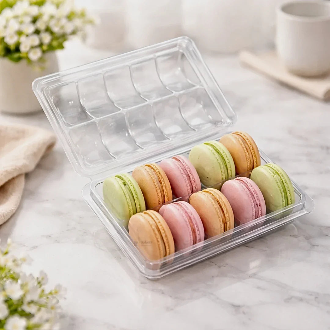 Macaron Clamshell Container with Dual Cavity Tray | 10 Cavity ...