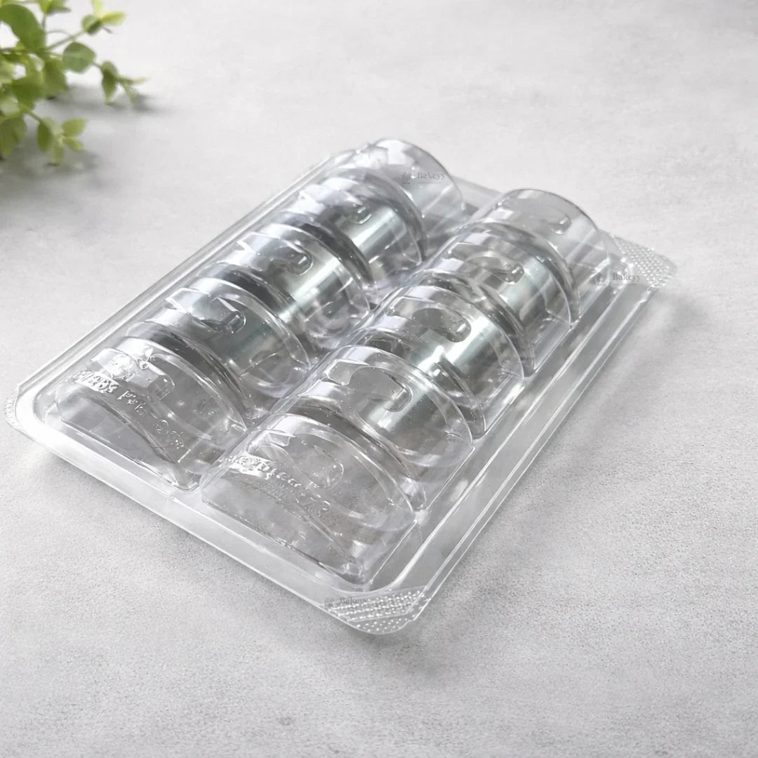 Macaron Clamshell Container with Dual Cavity Tray | 10 Cavity | Transparent Hinged Lid | Macaron Packaging Box | Pack of 25