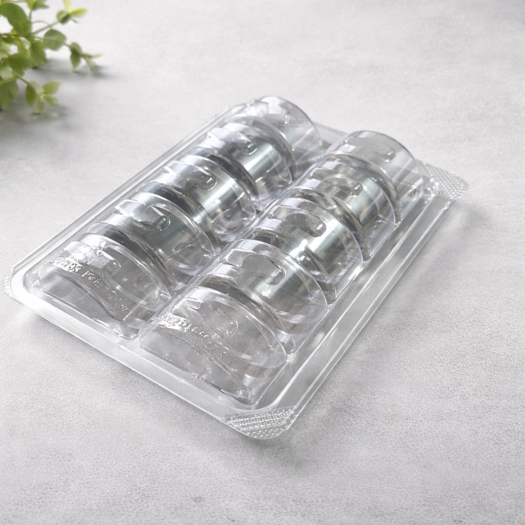 Macaron Clamshell Container with Dual Cavity Tray | 10 Cavity | Transparent Hinged Lid | Macaron Packaging Box | Pack of 25
