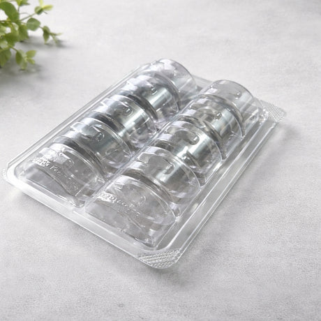Macaron Clamshell Container with Dual Cavity Tray | 10 Cavity | Transparent Hinged Lid | Macaron Packaging Box | Pack of 25