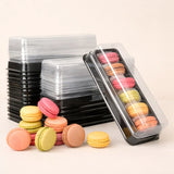 Macaron Container with Insert Tray | 6 Cavity Tray | Clear Lid with Black Base | Premium Macaron Packaging | Pack of 25