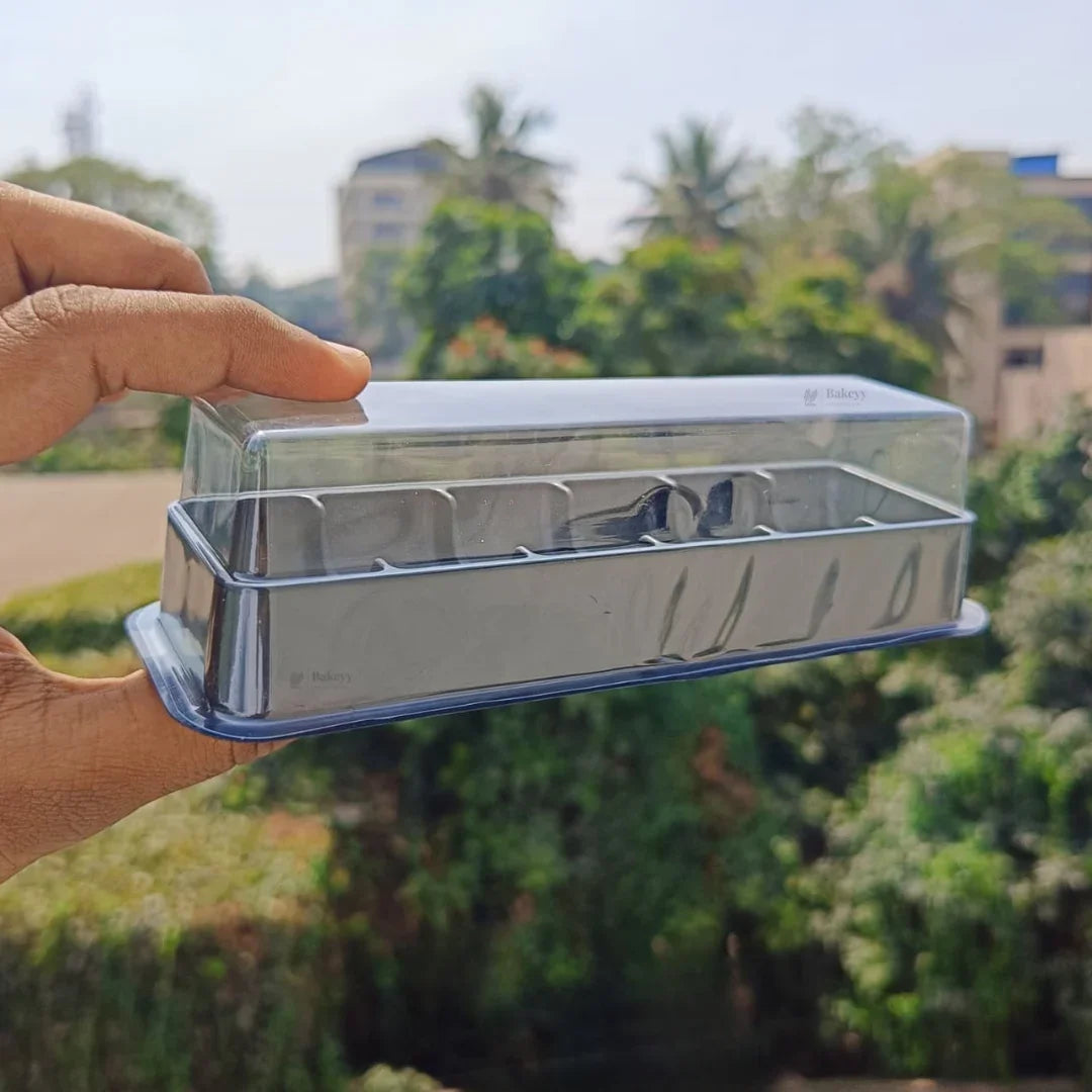 Macaron Container with Insert Tray | 6 Cavity Tray | Clear Lid with Black Base | Premium Macaron Packaging | Pack of 25