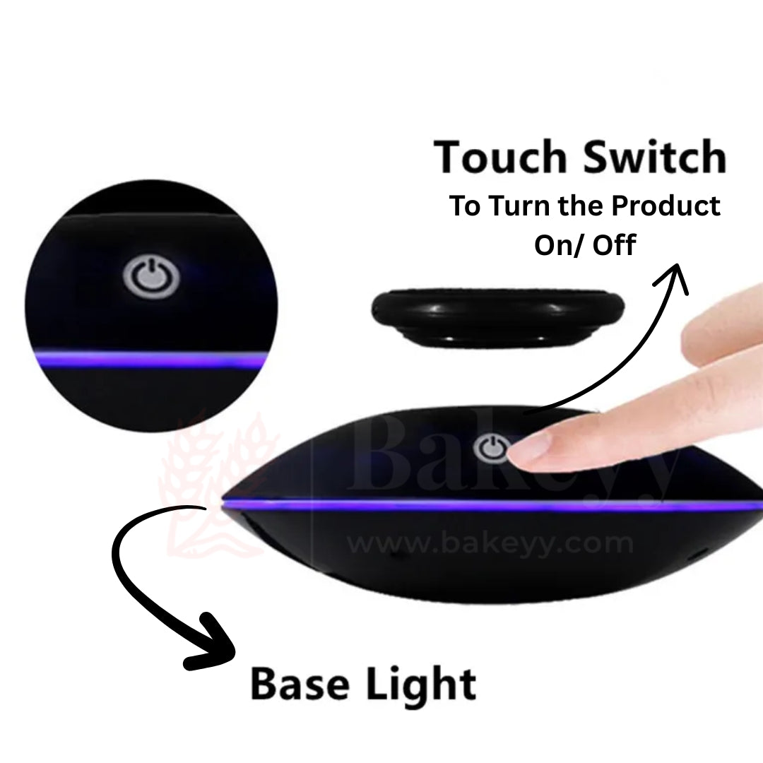 Black product with touch switch and base light, labeled 'Bakeyy'.