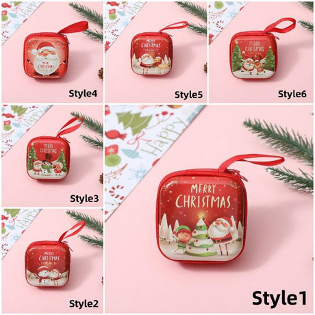 12pc Christmas Storage Bag Cartoon Print Coin Purse For Creative Square Tinplate Pocket With For Coin Card Candy - Bakeyy.com - India - 12pc Christmas Storage Bag Cartoon Print Coin Purse For Creative Square Tinplate Pocket With For Coin Card Candy - Default Title