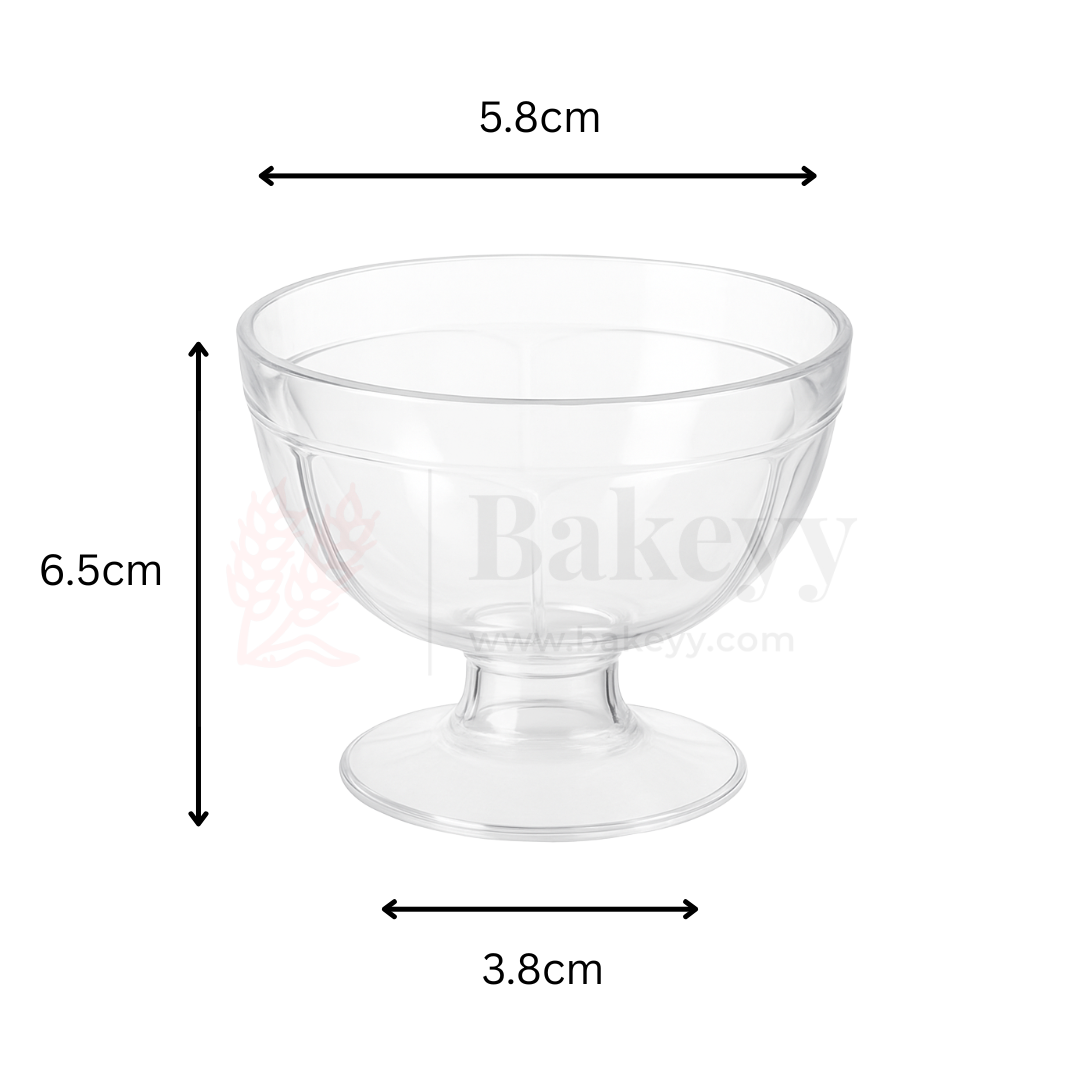 Clear Acrylic Ice Cream Bowl | Pack Of 12 | D41 - Bakeyy.com - India - Clear Acrylic Ice Cream Bowl | Pack Of 12 | D41 - Default Title