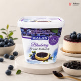 Mala’s Blueberry Fruit Filling | 50% Real Fruit | Ready-to-Use Bakery Ingredient | 1 kg | Pack of 1