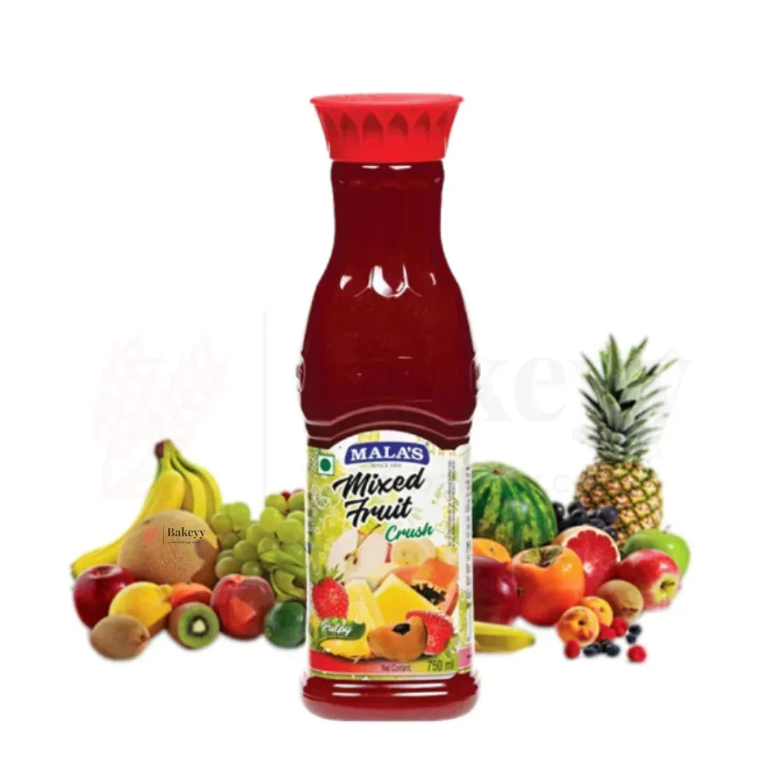 Mala’s Fruit Crush Syrup | Beverage & Dessert Ingredient | 250 & 750 ml | Pack of 1Bakeyy.com