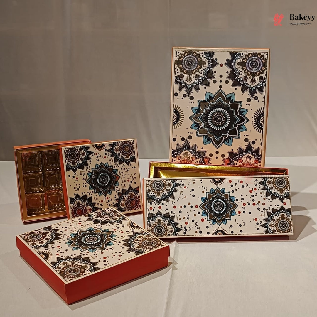 Mandala Printed Sweet & Chocolate Gift Box | With & Without Cavity | Multiple Capacities