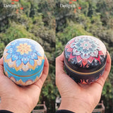 Mandala Theme Candle Tin Box | Decorative Storage Tin | Pack of 1