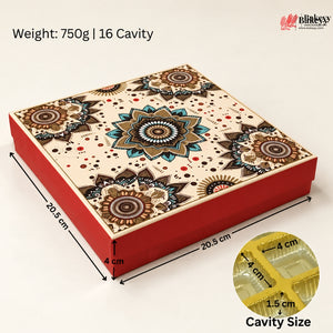 Mandala Printed Sweet & Chocolate Gift Box | With & Without Cavity | Multiple Capacities | Pack of 4