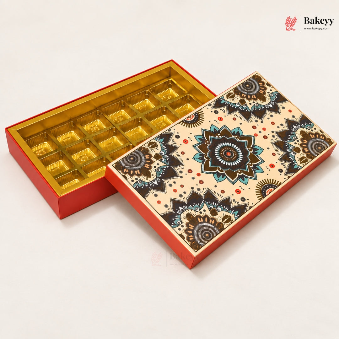 Mandala Printed Sweet & Chocolate Gift Box | With & Without Cavity | Multiple Capacities | Pack of 4