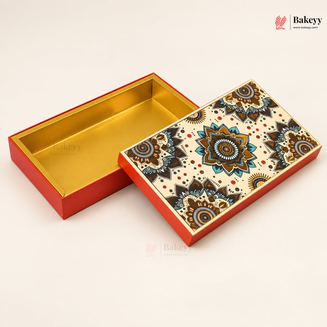 Mandala Printed Sweet & Chocolate Gift Box | With & Without Cavity | Multiple Capacities | Pack of 4