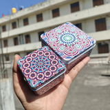 Square Mandala Print Tin Box | Mandala Print | Tin Box